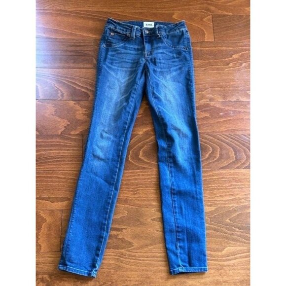 Hudson Girls Jeans Straight Leg Zip Fly Stretch Denim Pockets Blue Size 14 - Picture 2 of 10